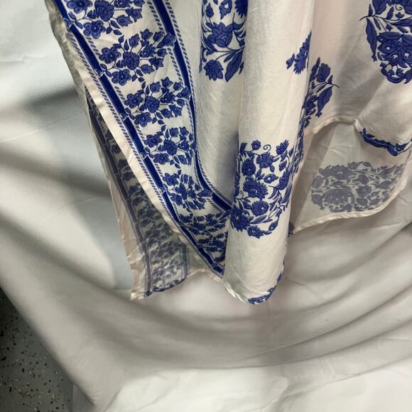 Haptics by Holly Harper Womens 2x Blue‎ White Floral Kimono Rayon Coastal - Picture 7 of 13